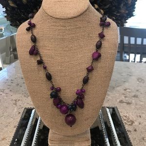Premier Designs Necklace w/ Berry Colored Beads